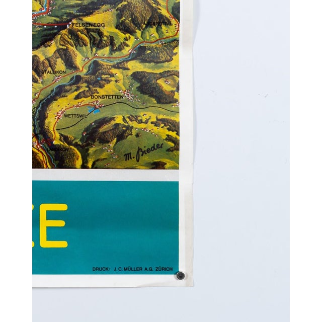 Lake Zurich Travel Poster by M. Bieder, 1978 For Sale - Image 6 of 10