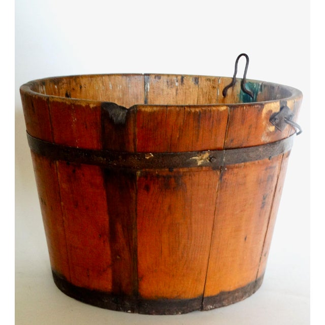 Antique American Staved Maple Sap Bucket For Sale - Image 9 of 14