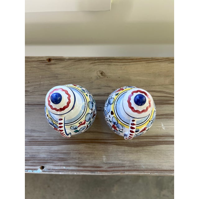 Vintage Italian Hand-Painted Oil & Vinegar Cruet Set For Sale - Image 12 of 12