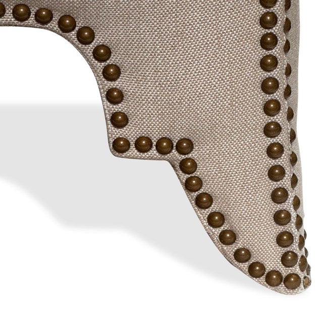 Mid-Century Modern Transitional Stools Nailheads Details and Storage, Pair Of For Sale - Image 3 of 4