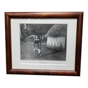 Victorian Pacific Island Beauty "A Samoan Belle" Lithograph in Koa Frame