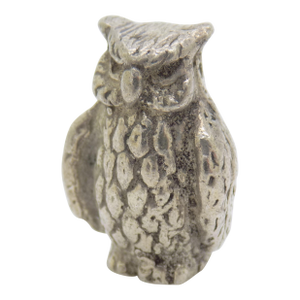Vintage Italian Handmade Genuine Silver Micro Owl Dollhouse Miniature