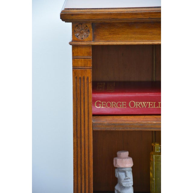 Low English Late Victorian Oak Open Bookcase, 1890 For Sale - Image 8 of 18