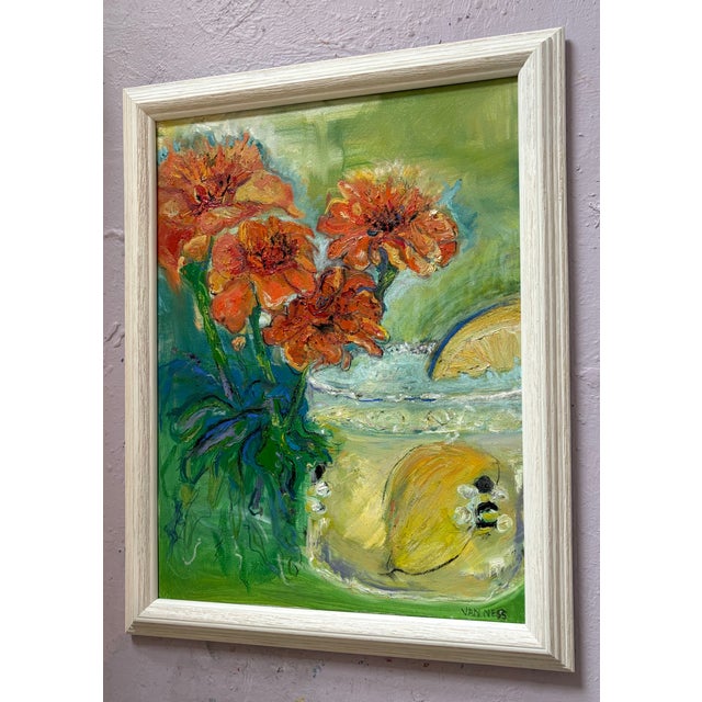 Lemonade & Marigolds, Original Oil Painting, Expressionism For Sale In Saint Louis - Image 6 of 14