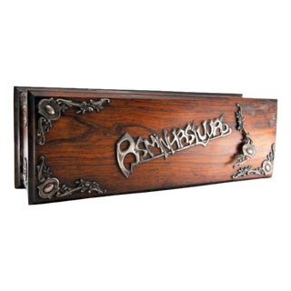 Wooden Glove Box with Silver Applications and My Gloves Engraving For Sale
