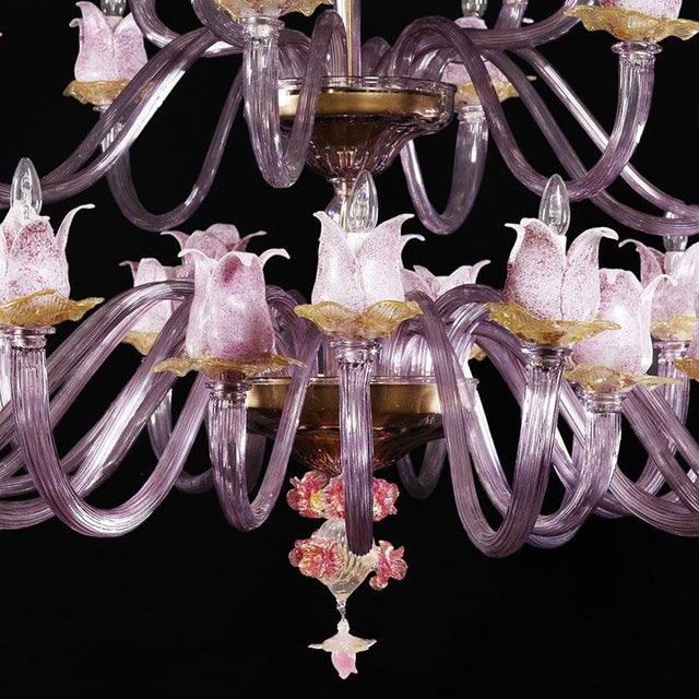 Magnolia Chandelier in Murano Glass, 1950s For Sale - Image 7 of 9