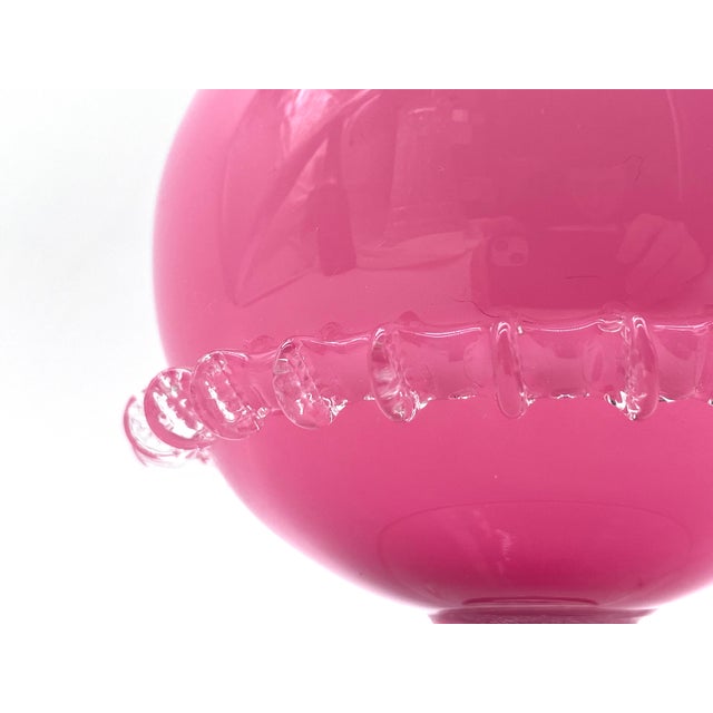 Mid-Century Goblet in Ceralacca Pink Opal Glass with Morrise Decoration, Italy, 1960s For Sale - Image 13 of 14