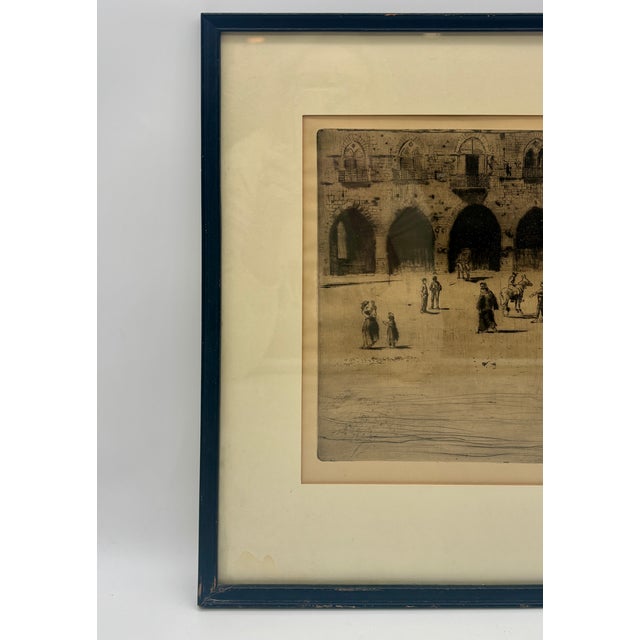 Joseph Pennell Signed Etching “Piazza Del Comune, Pistoia Italy” 1883 Architectural Print For Sale - Image 4 of 6