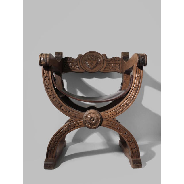 Renaissance Revival Oak Dante Chair, Sweden, 1850s For Sale - Image 11 of 11