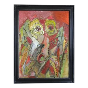 Modernist Figurative Abstract Mixed Media Painting by Janice Schuler