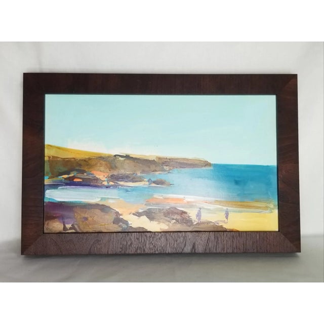 1980s 1980s Coastal Scene Painting, Framed For Sale - Image 5 of 5