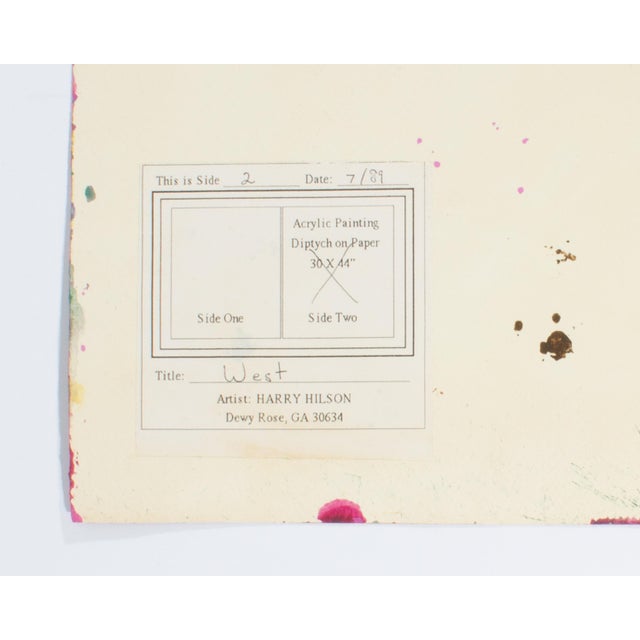 1989 “West” Abstract Acrylic Landscape Diptych by Harry Hilson For Sale - Image 10 of 10