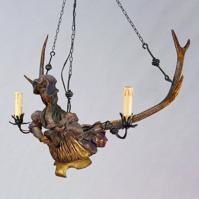 Antique Lusterweibchen with Muenchner Kindl, Germany 1900 Item e8318 A finely crafted Lusterweibchen with string...