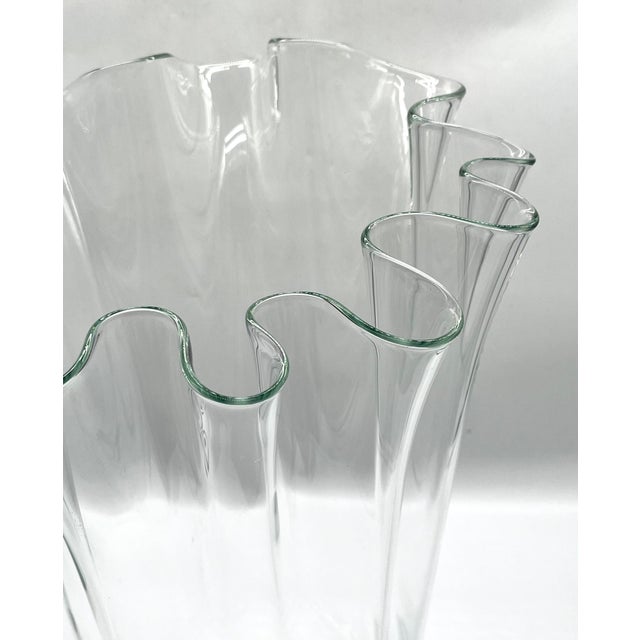 Monumental Scandinavian Clear Glass Floor Vase attributed to Holmegaard, 1970s For Sale - Image 10 of 18