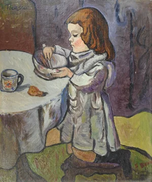 Student Copy Picasso Girl Stirring Bowl Painting