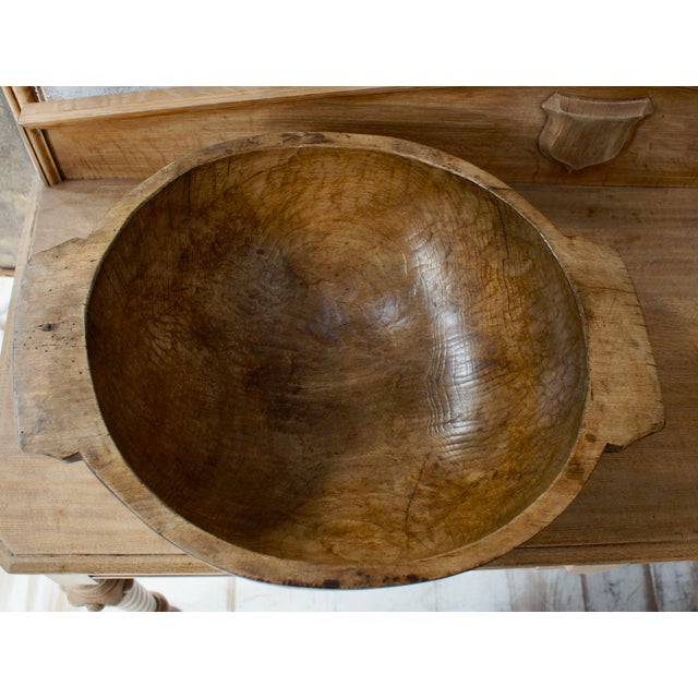 1900 - 1909 Primitive Hand Carved Oak Bowl, 1900s For Sale - Image 5 of 8