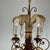 1950s Vintage Italian Tolle Chandelier With Lead Crystal Pendants For Sale - Image 5 of 15