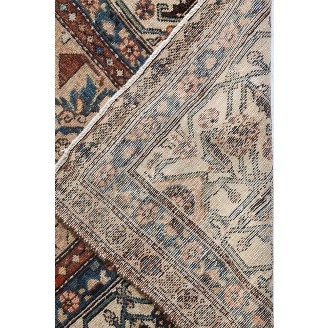 Early 20th Century Persian Bakhtiari Handmade Wool Rug in Blue, Red, Camel For Sale - Image 4 of 8