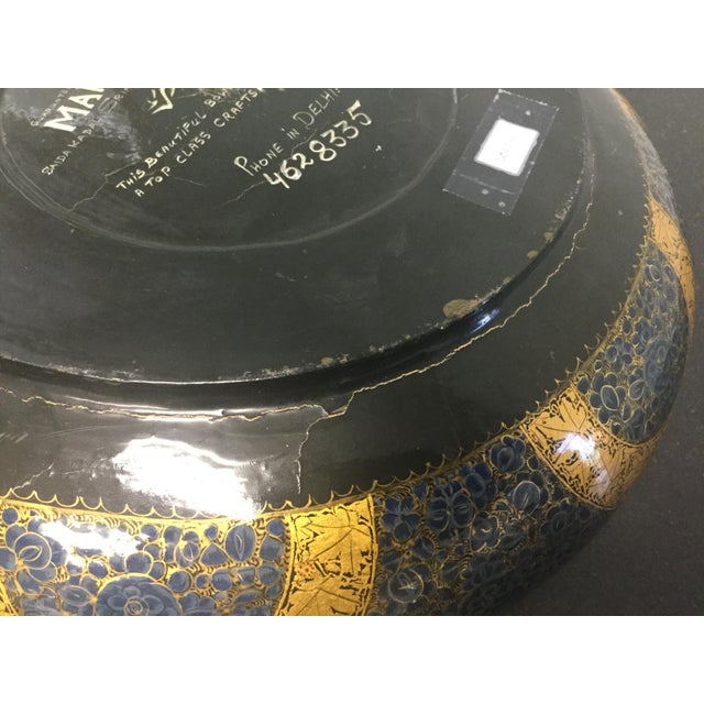 Antique Indian Kashmir Lacquer Paper Mache Bowl Chairish