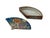 Cornflower Blue Vintage Blue Big Flowers Graphic Fan Shape Porcelain Trinket Box For Sale - Image 8 of 9