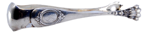 Silver Ice Tongs with Claws and Medallions