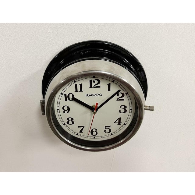 Vintage Black Kappa Maritime Wall Clock, 1980s For Sale - Image 4 of 18