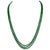 200Ct Fine Emerald Beads 3 Line Necklace with 14 Kt Yellow Gold Clasp Adjustable For Sale - Image 9 of 18