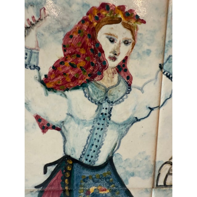 Vintage Framed Portuguese Ceramic Tile Mural For Sale In Austin - Image 6 of 9