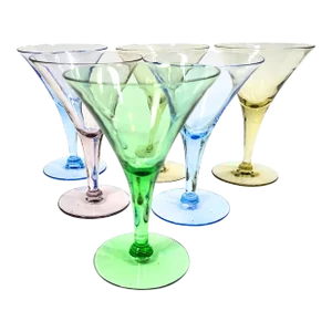 Kicky Pastel Cocktail Glasses- Set of Six