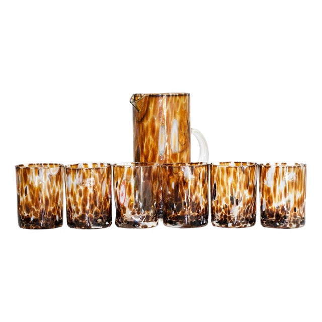 Cocktail Glasses by Iskra for Murano Verre, Set of 7 For Sale