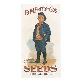 Vintage-Style d.m. Ferry & Co. “Seeds for Sale Here” Advertising Print – Colonial Americana Garden Art For Sale