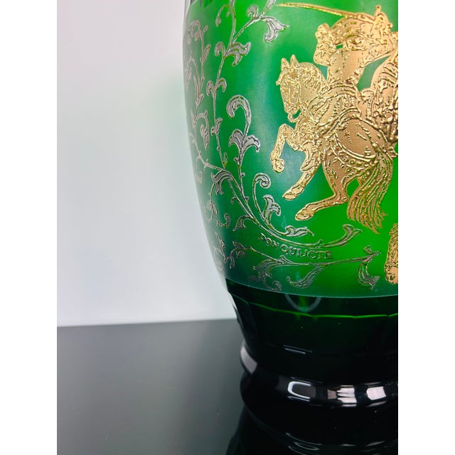 An impressive First Czechoslovak Republic art glass vase dating from 1930, distinguished by its substantial proportions,...
