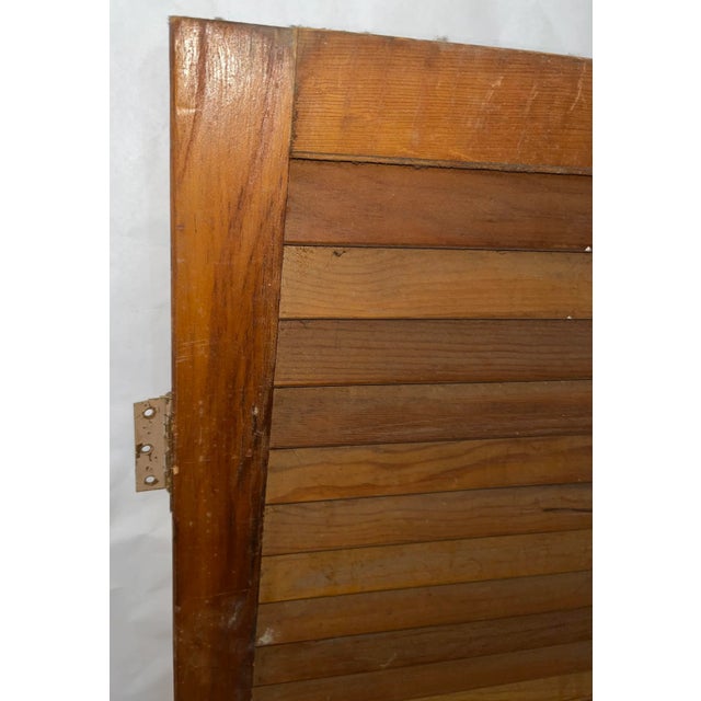 Wood 1960s Pair of Brown Wood Shutterss For Sale - Image 7 of 8