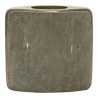 Shagreen Vase With Brass Details by R&y Augousti For Sale