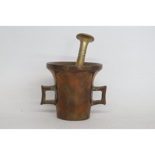 Miniature Apothecary Handled Mortar and Pestle 2pc Pair Solid Brass Bronze 5095b For Sale In Miami - Image 6 of 9