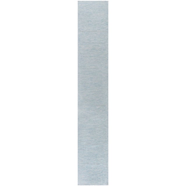 Modern Beige Blue Flat Weave Wool Runner by Doris Leslie Blau For Sale
