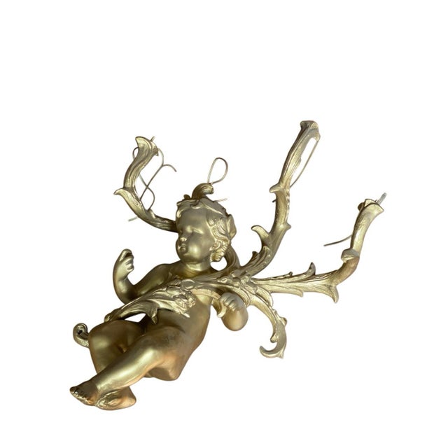 Antique Pair of Light Sconses Cherabs Angels For Sale - Image 4 of 10