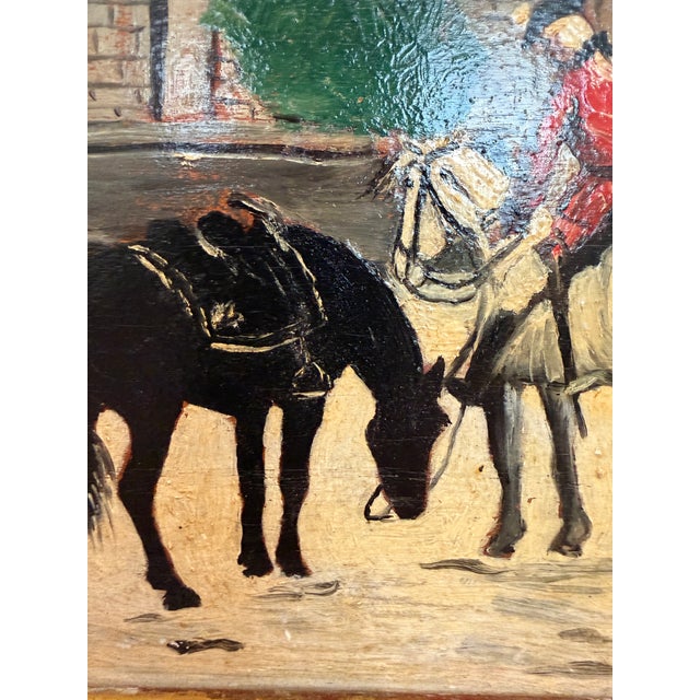 Gray Carl Hoffman Original Oil Painting Horse Rider Dog Vintage European Landscape For Sale - Image 8 of 11