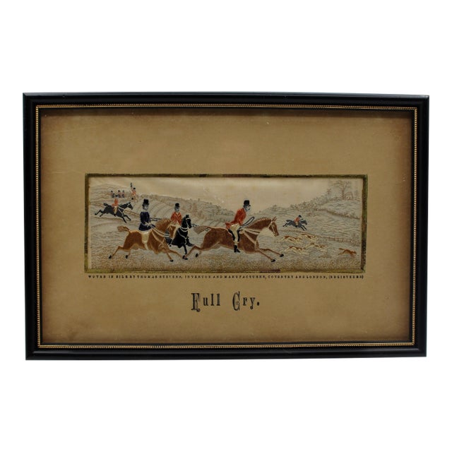 "Full Cry" 1879 English Stevengraph by Thomas Stevens For Sale