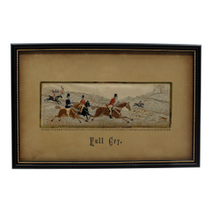 "Full Cry" 1879 English Stevengraph by Thomas Stevens