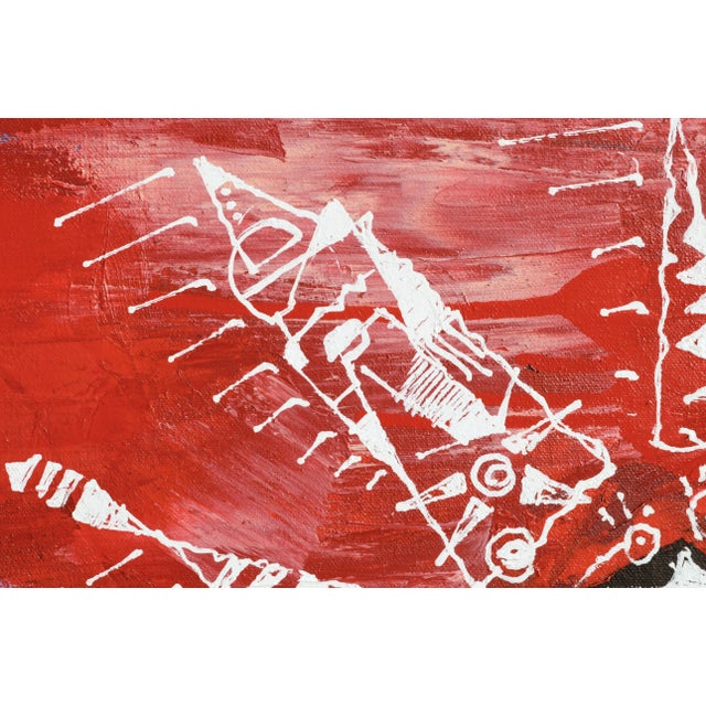 Bold geometric abstract painting by Nick O'Connor (American, late-20th Century). Signed, numbered, and dated "#1 Nick...