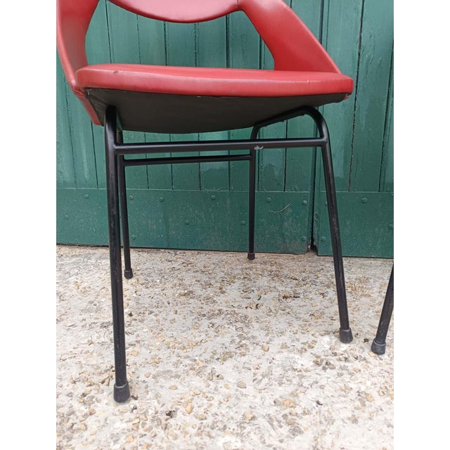 Vintage Red Vinyl Armchairs, 1970, Set of 2 For Sale - Image 10 of 18