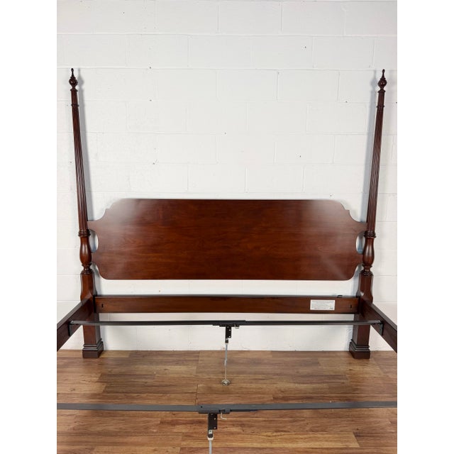 Traditional Stickley Solid Mahogany King Size 4 Post Poster Bed For Sale - Image 3 of 10