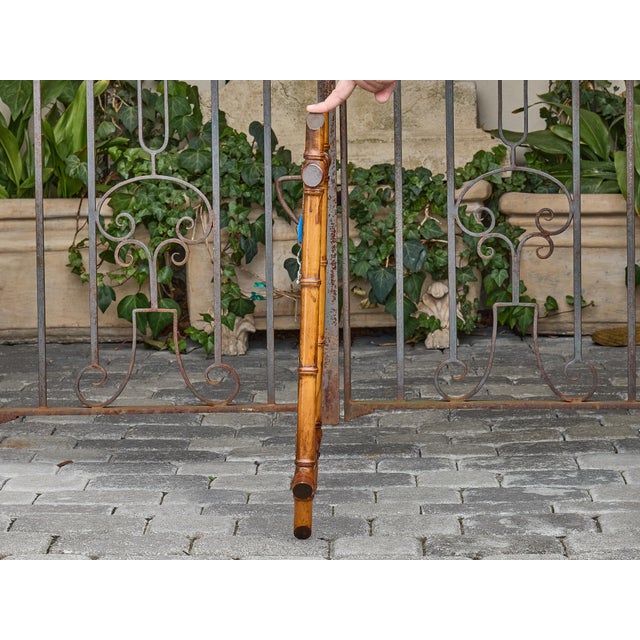 French Faux Bamboo Wall Mirror with Turned Wood Frame, circa 1900 For Sale - Image 9 of 12