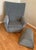 Light Gray 1990s Modern Comfortable Chair & Ottoman For Sale - Image 8 of 14