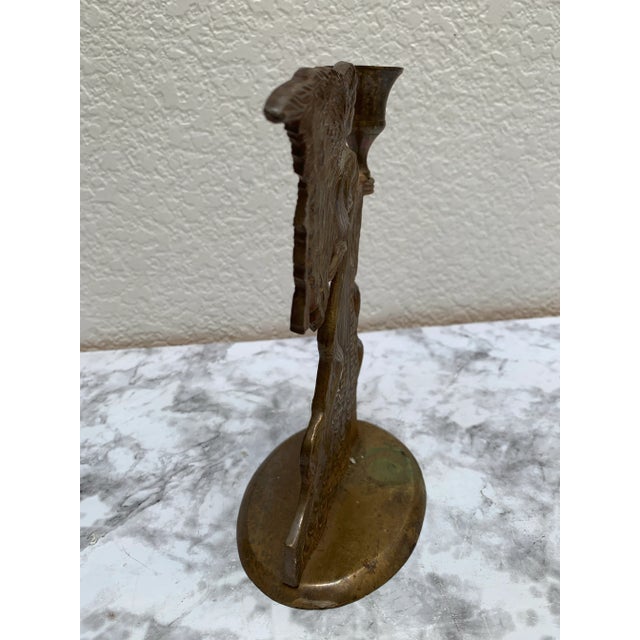 1970s Vintage Brass Angel Candle Holder For Sale - Image 5 of 11