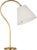 Transitional Amber Lewis by Visual Comfort Signature Dume 24" Arched Table Lamp in Hand-Rubbed Antique Brass with Linen Shade For Sale - Image 3 of 3