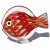Beautiful vintage Murano hand blown Sommerso red orange, white and gold flecks Italian art glass fish figurine /...