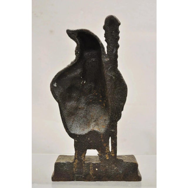 Metal Antique Bradley & Hubbard Victorian Cast Iron Figural Warrior Gnome Doorstop For Sale - Image 7 of 12