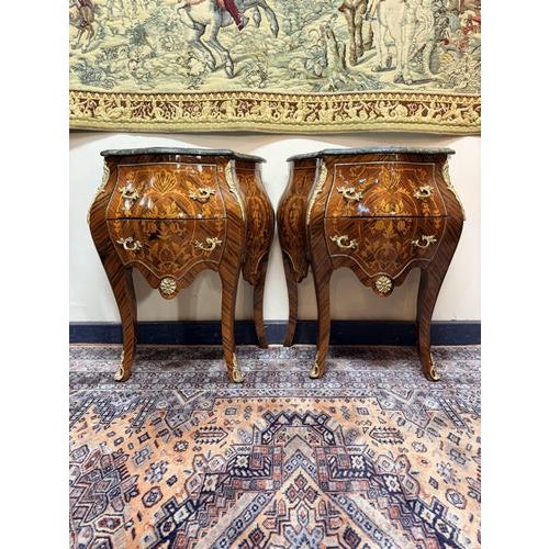 Metal Nightstands with Marble Top, Set of 2 For Sale - Image 7 of 7